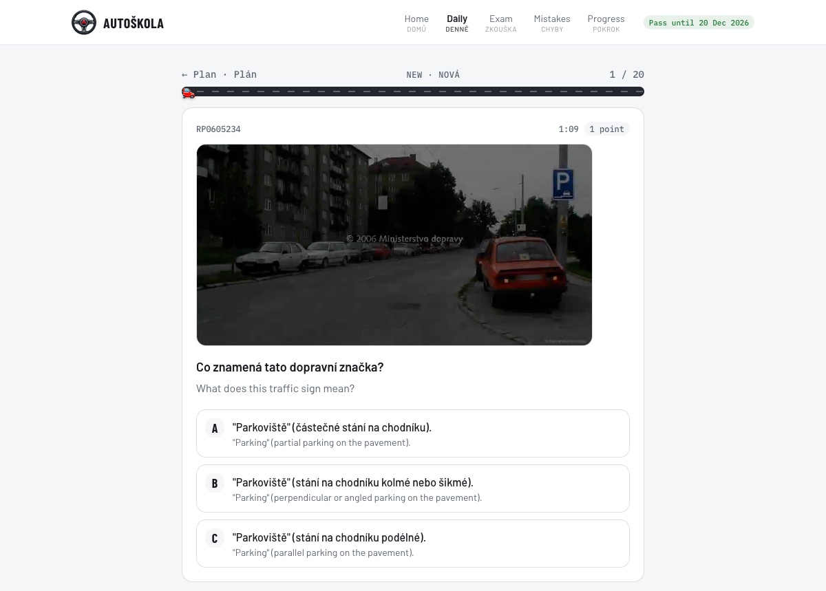Autoškola (Czech Driving Theory, in English)